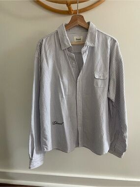 Elwood Blue & White Stripe Button-Up Shirt